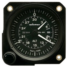 Winter-4445, WInter, Altimeter, Model: 4FGH 20, 30,000 feet, inHg, 2-pointer