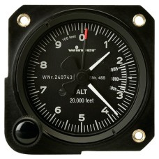 Winter-4555, Winter,  Altimeter, Model: 4FGH 40, 20,000 feet, inHg, 3-pointer - Popular